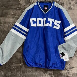 Indianapolis Colts Windbreaker Small Blue Gray NFL Team‎ Apparel Pullover NWT